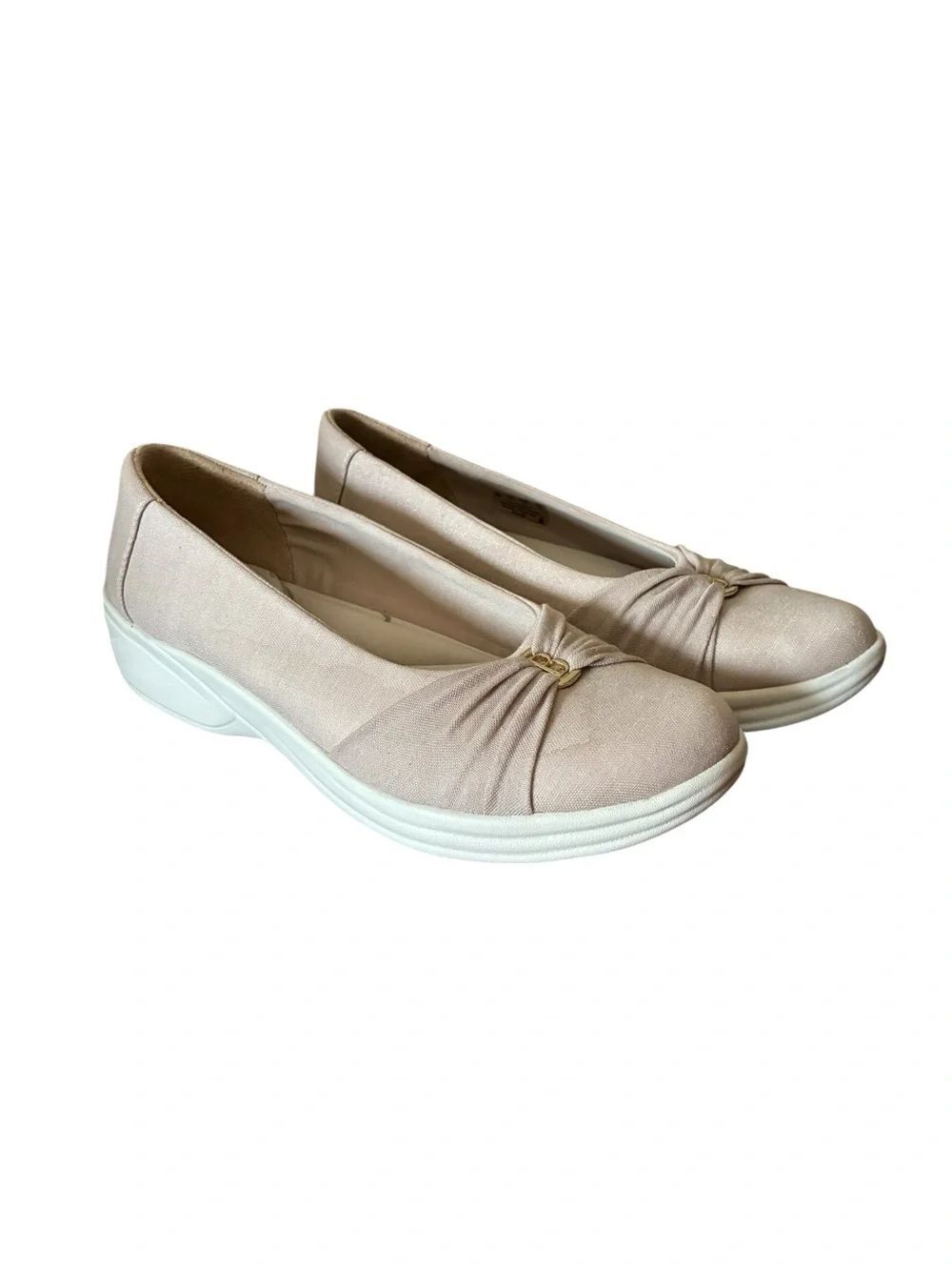 Lifestride Bzees Women's Ballet Flats in Light Pink with Knot Accent Size 10